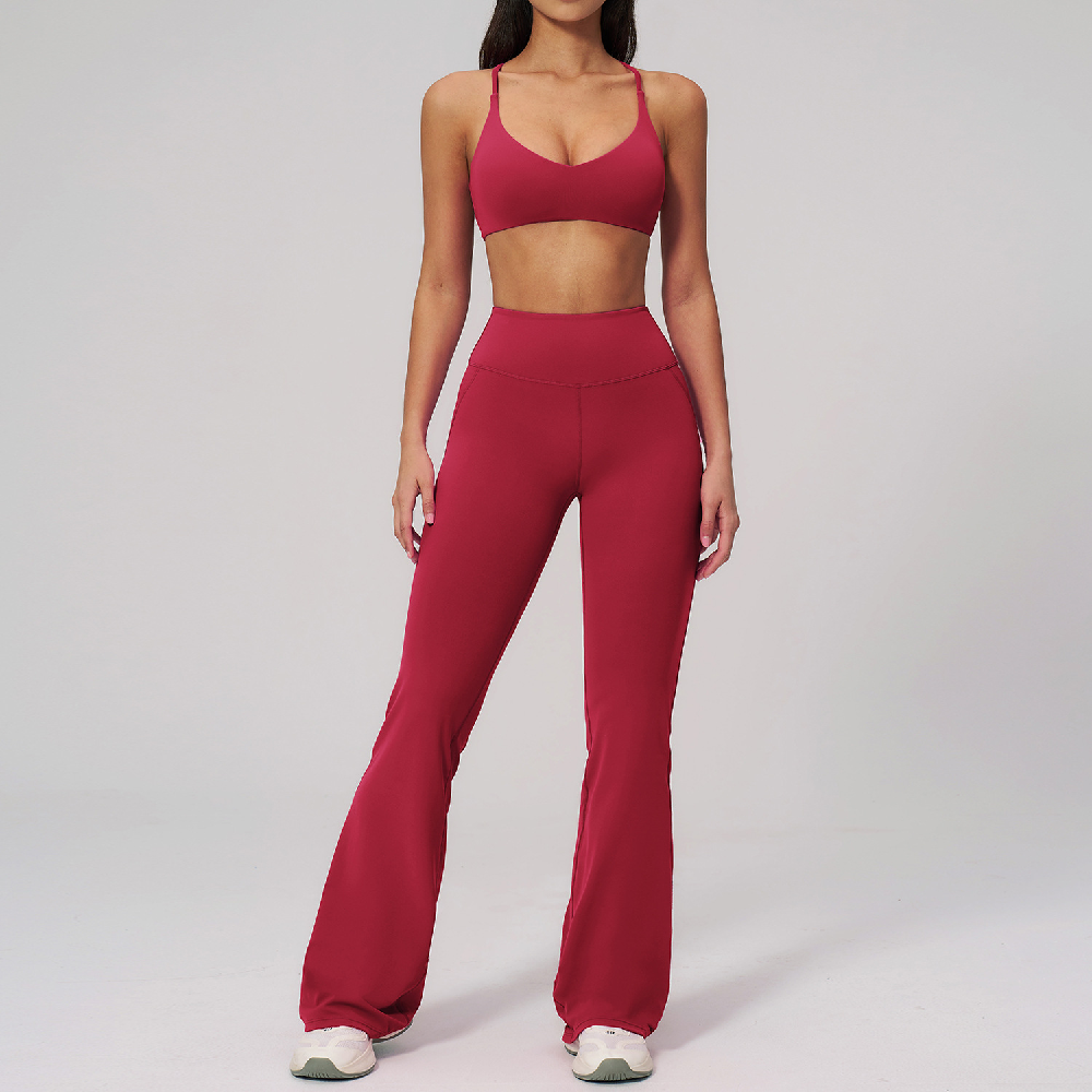 2PCS Flared Pants Yoga Set Wom – обзор и цена Yoga Fitness Kleidung