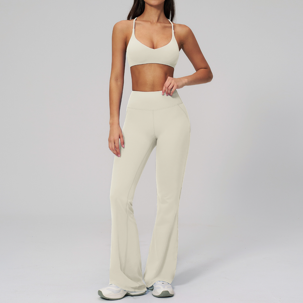 2PCS Flared Pants Yoga Set Wom – обзор и цена Yoga Fitness Kleidung