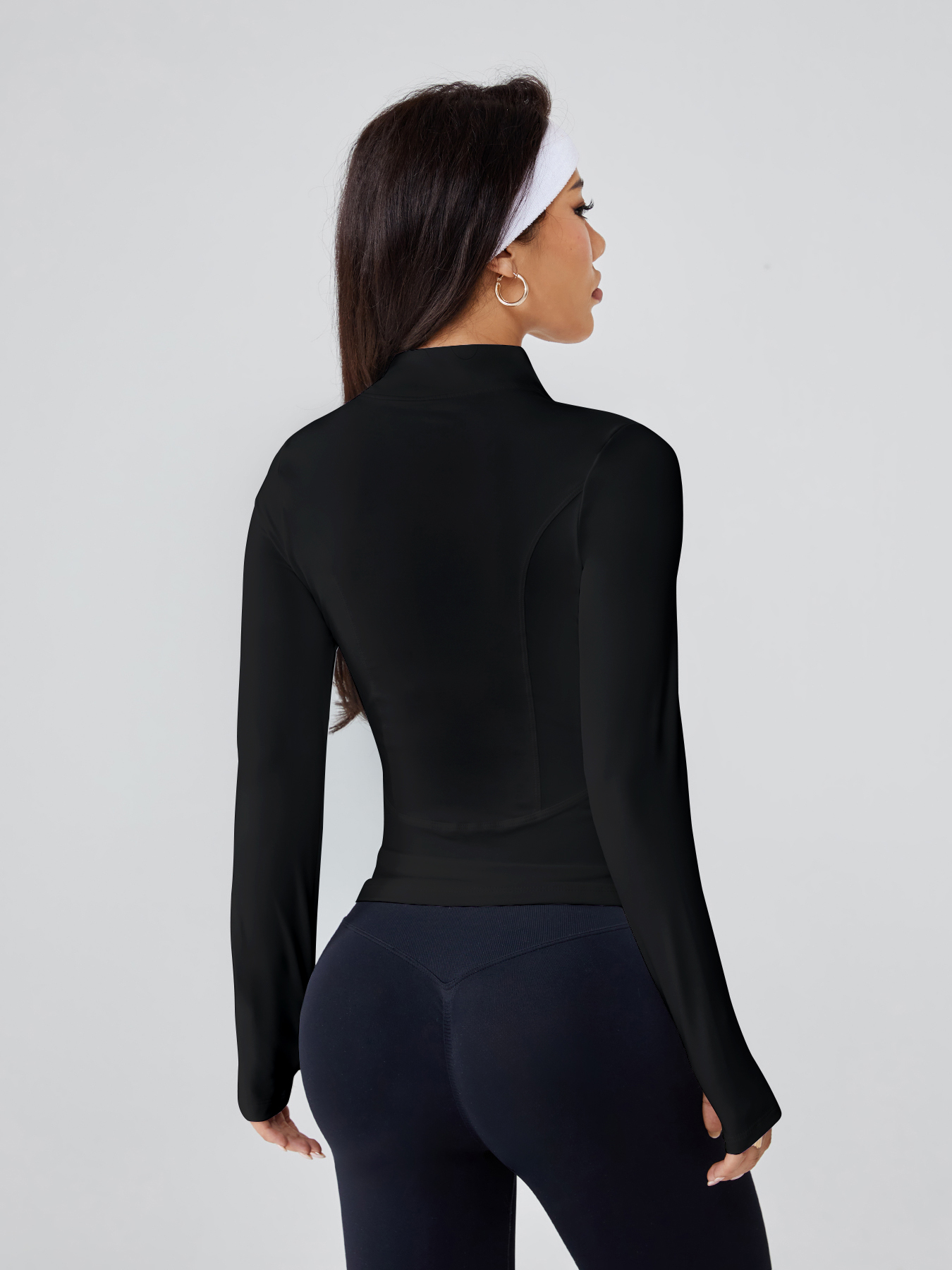 Women's Long-Sleeve Fitted Ath – обзор и цена Yoga Fitness Jacket