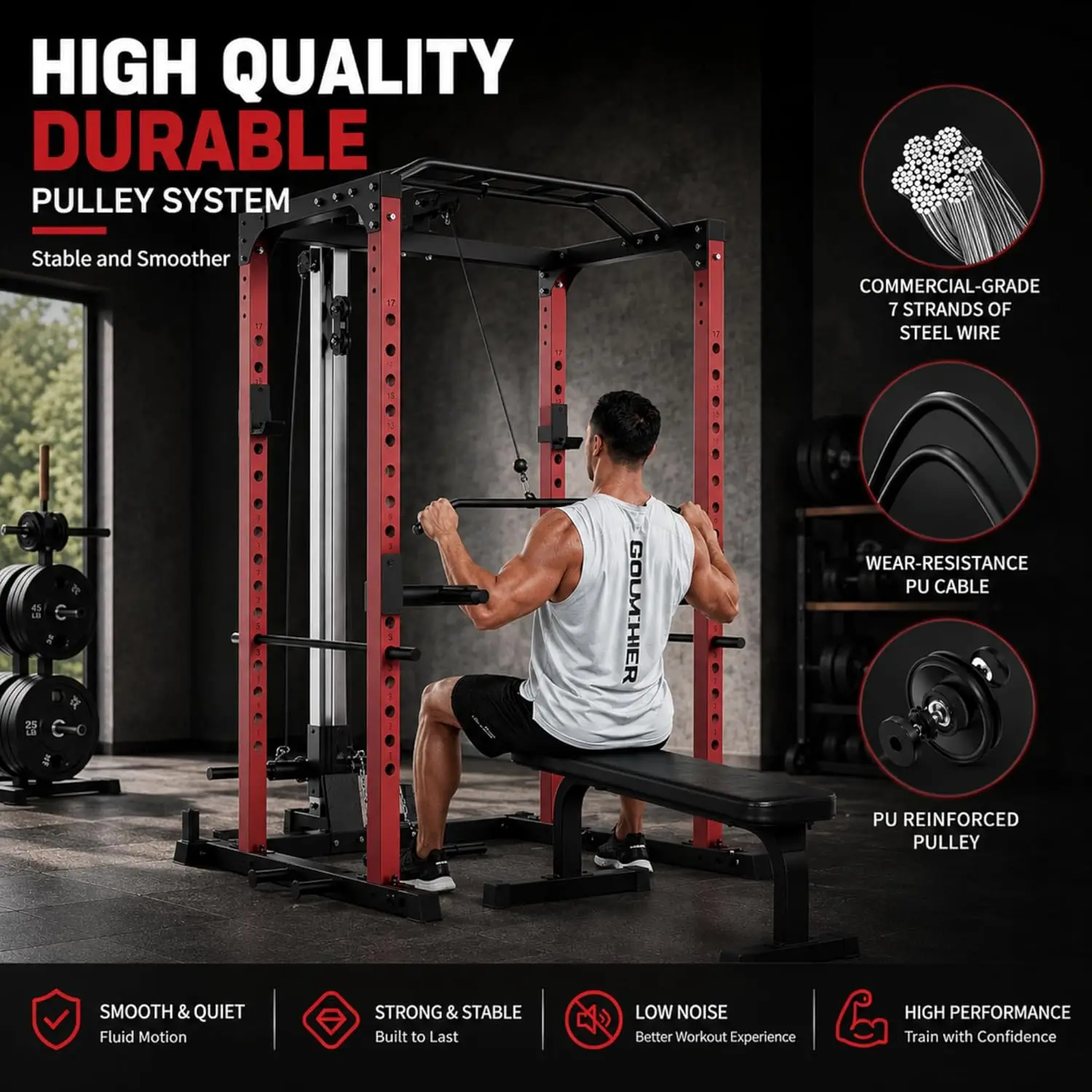 Garvee 1200LBS Heavy Duty Squa – обзор и цена Lat Pulldown Bar